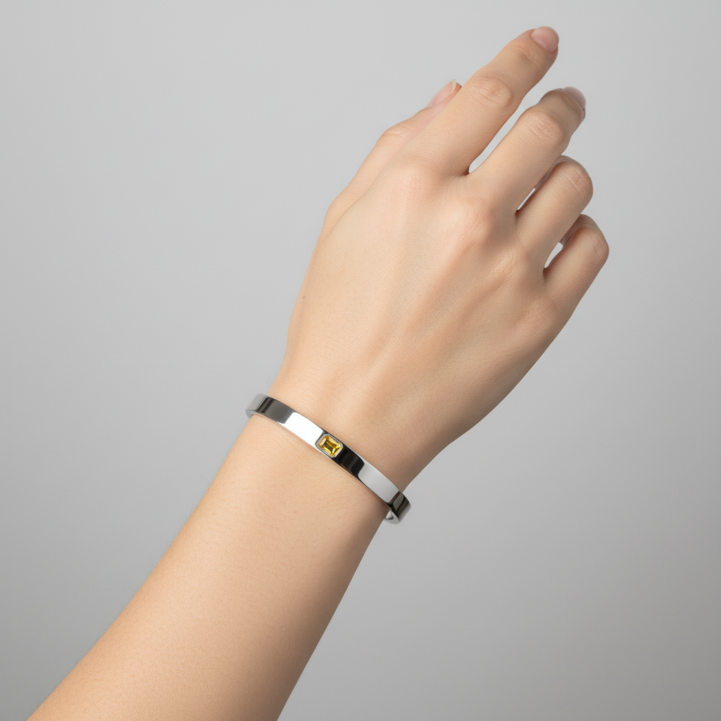 Nexus Uno Elemental Bangle – White Diamond