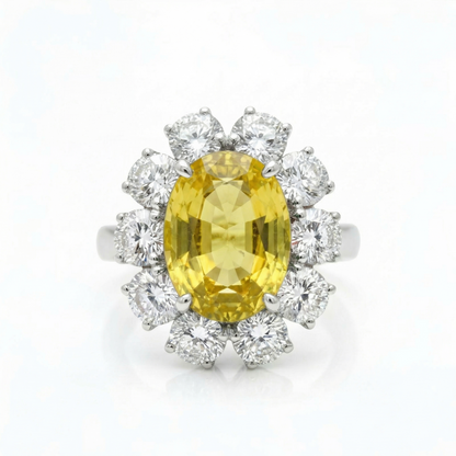 Velara Grand Halo Ring – Yellow Sapphire
