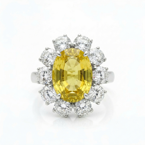 Velara Grand Halo Ring – Yellow Sapphire