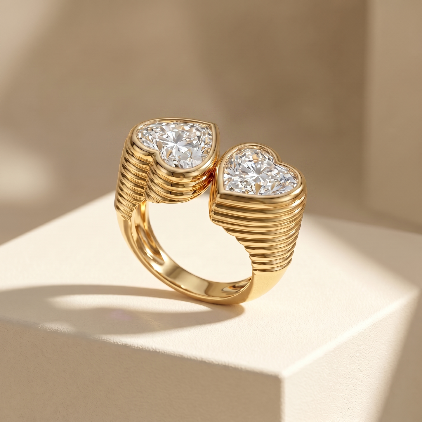 Amore Double Signet Ring – White Diamond