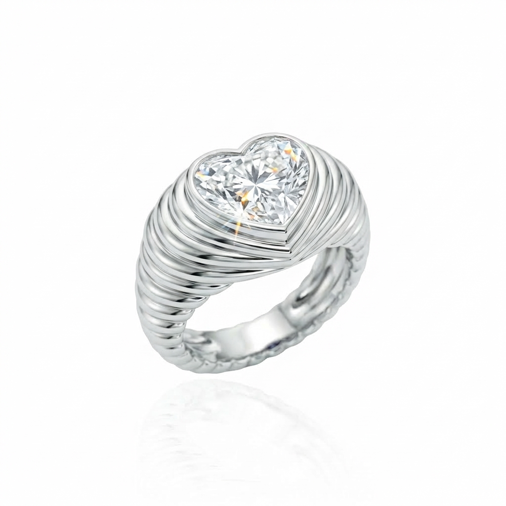 Amore Signet Ring – White Diamond