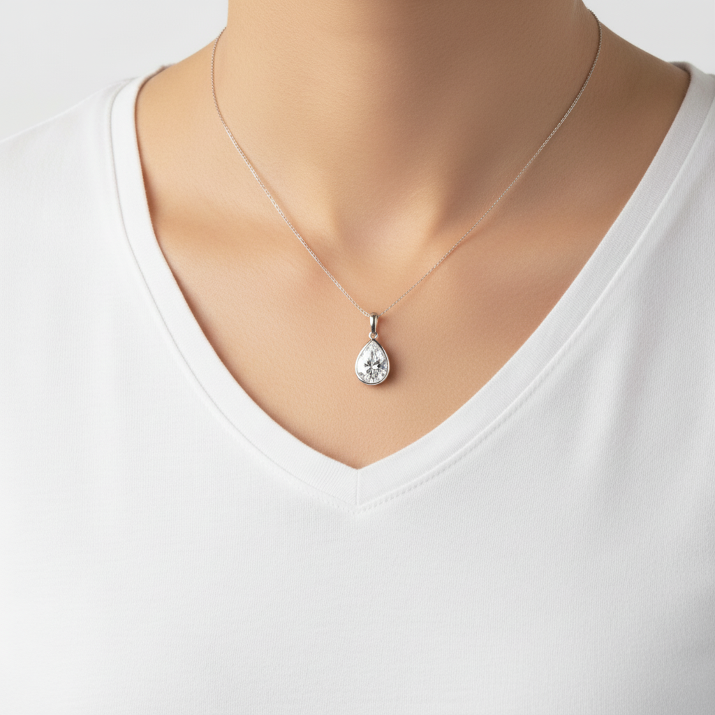 Nova Bold Solitaire Pendant – White Diamond