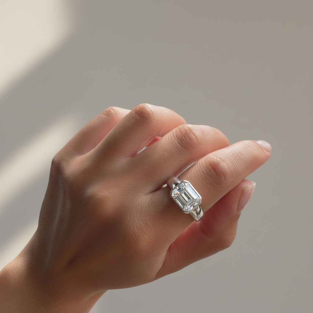 Nexus Lateral Solitaire Ring – White Diamond