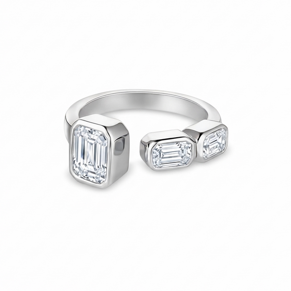 Nexus Frame Open Ring – White Diamond