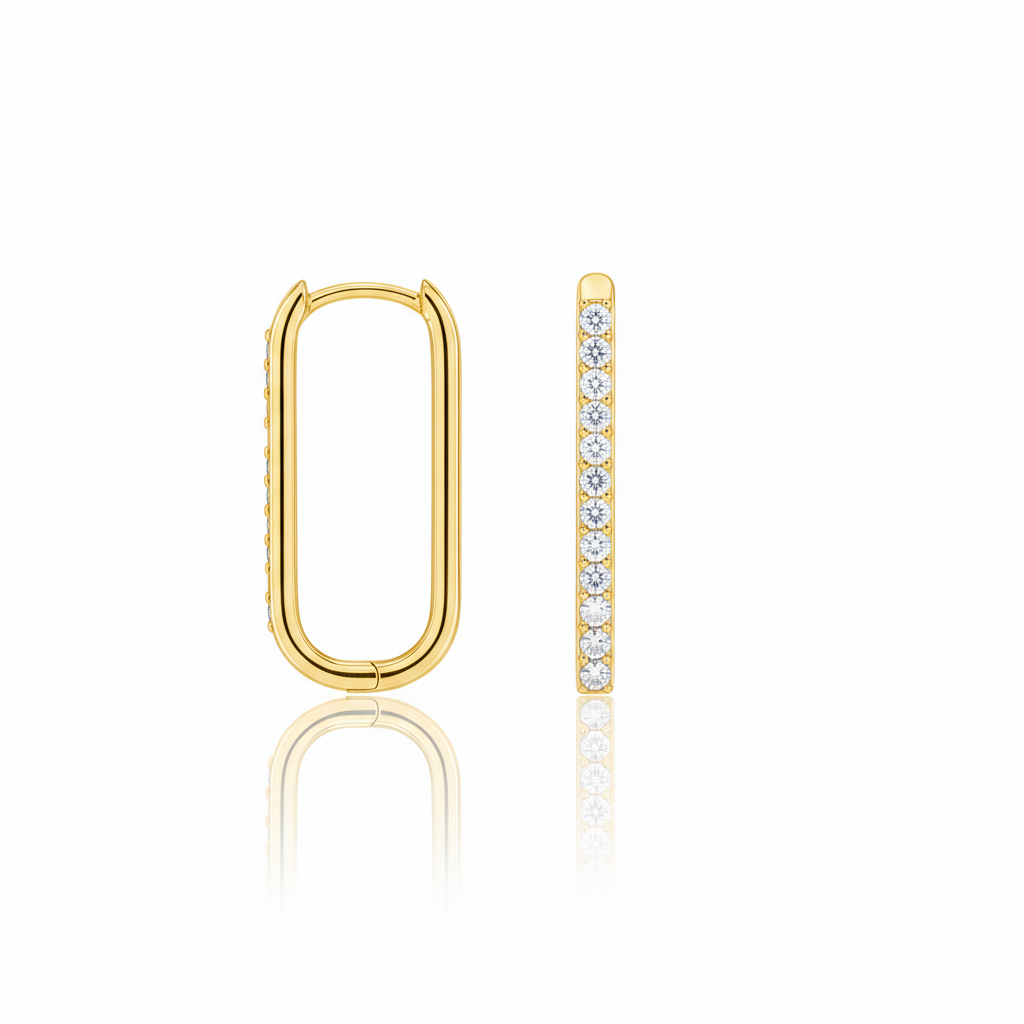 Linea Trace Earrings – White Diamond