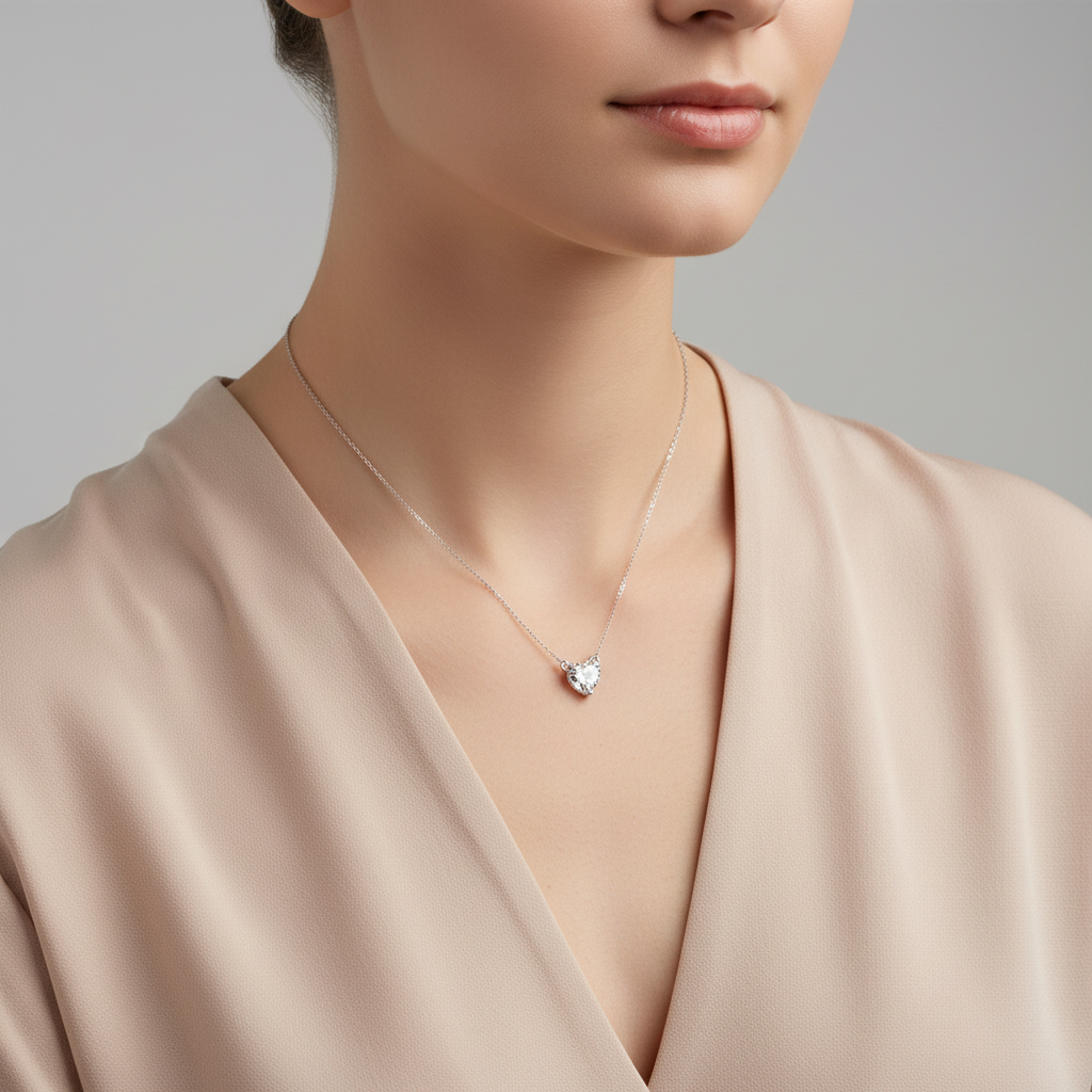 Amore Maxi Solitaire Necklace – White Diamond