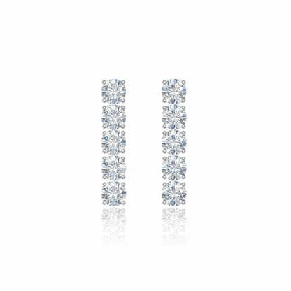 Juno Tennis Charm Earrings – White Diamond