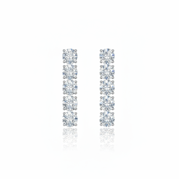 Juno Tennis Charm Earrings – White Diamond