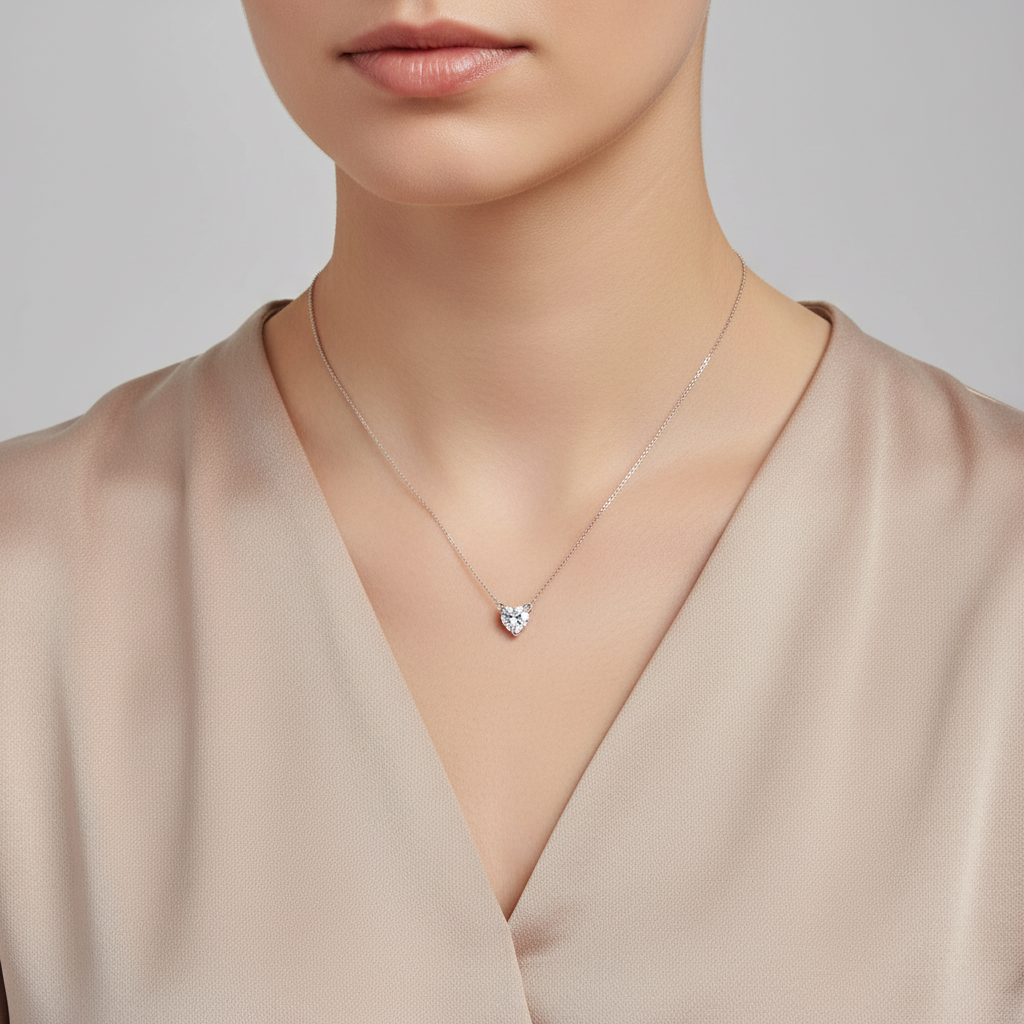 Amore Solitaire Necklace – White Diamond