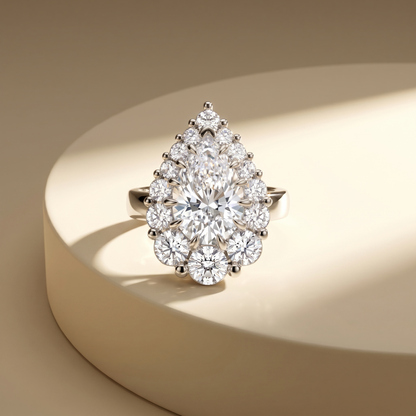 Nova Halo Ring – White Diamond
