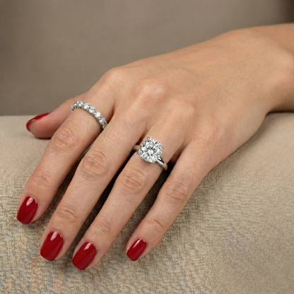 Aria Cushion Solitaire Ring – White Diamond