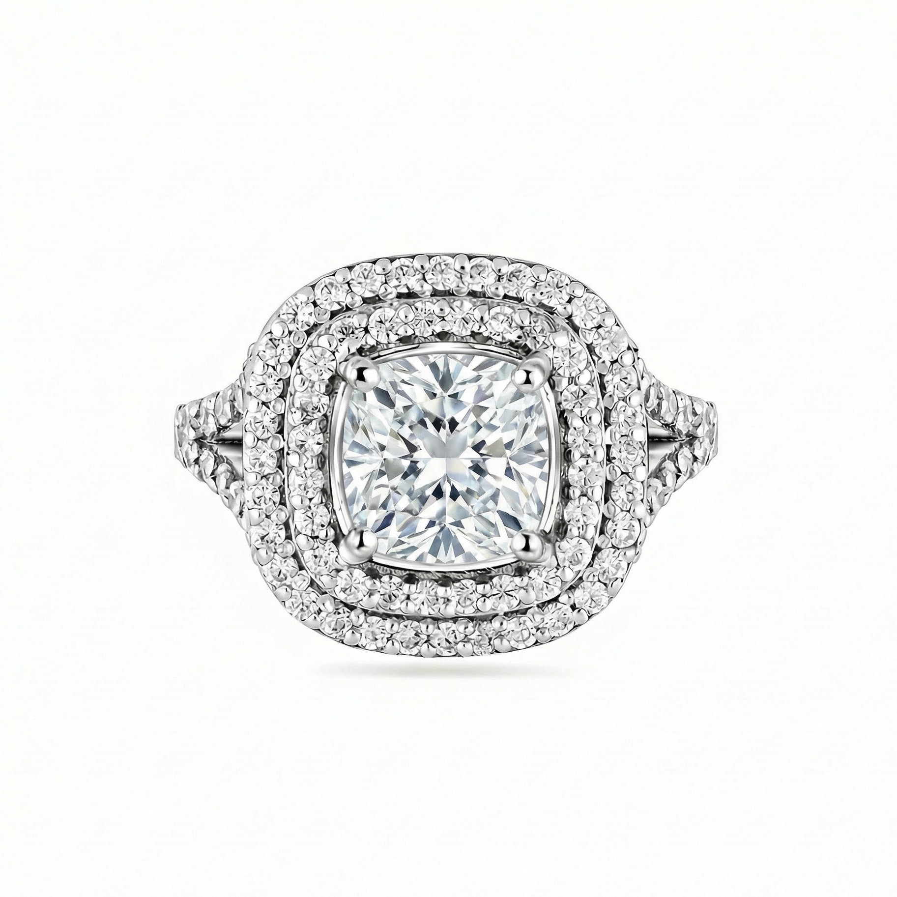 Aria Double Halo Ring – White Diamond