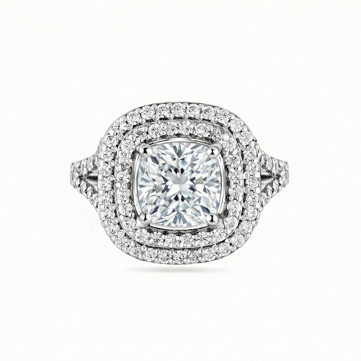 Aria Double Halo Ring – White Diamond