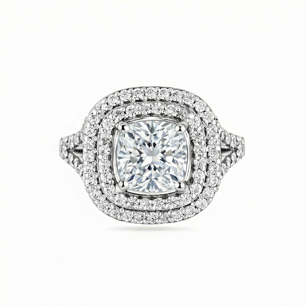 Aria Double Halo Ring – White Diamond