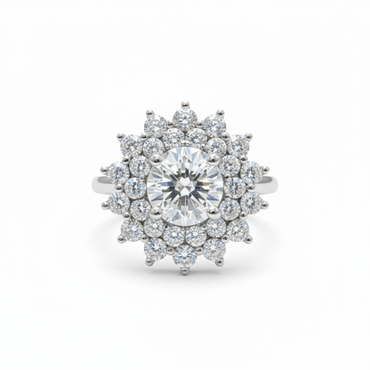 Juno Flower Ring – White Diamond