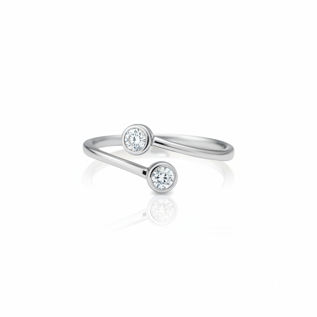 Forma Bypass Ring – White Diamond