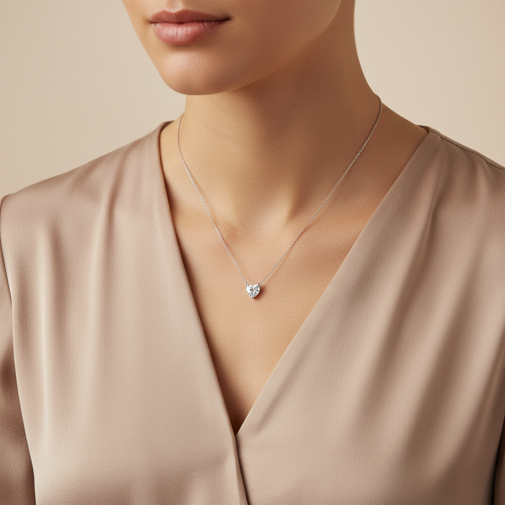 Amore Solitaire Necklace – White Diamond