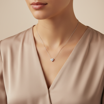 Amore Solitaire Necklace – Zambian Green Emerald
