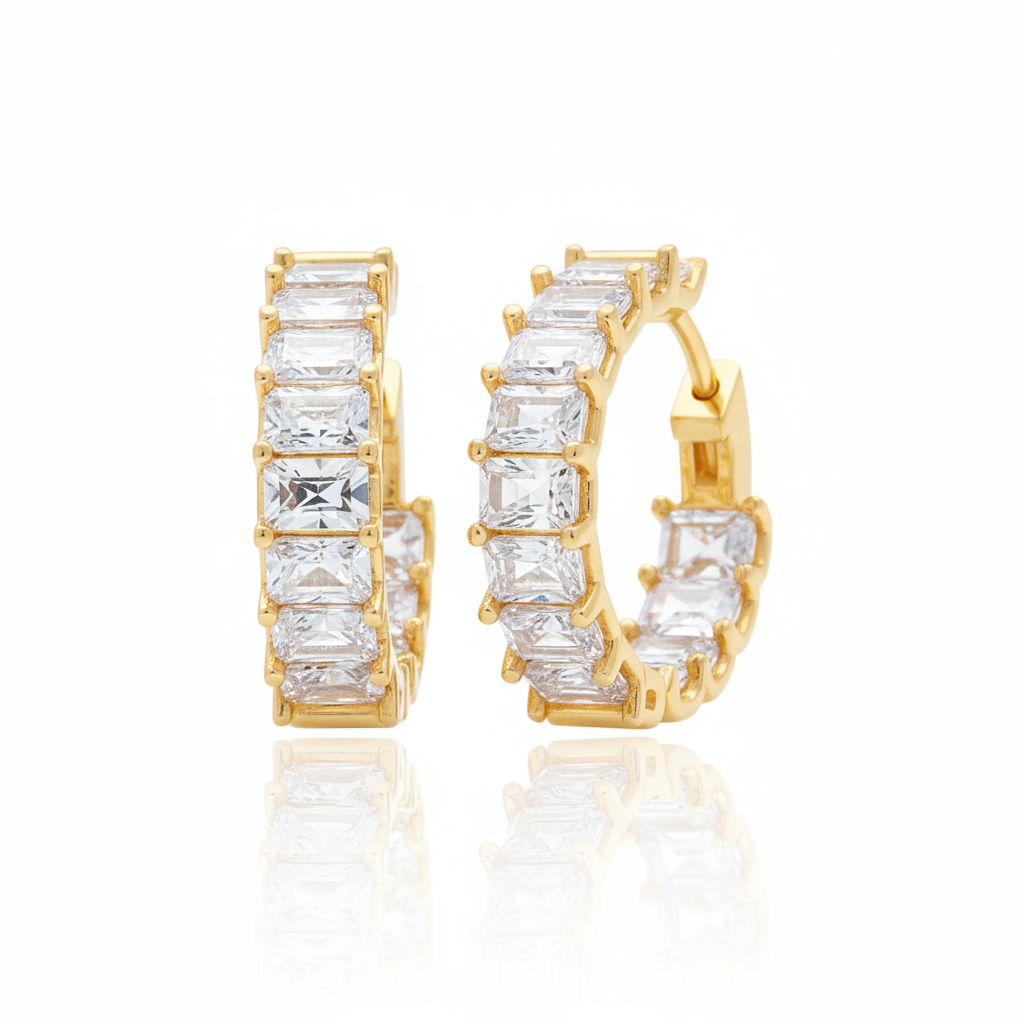 Nexus Hoop Earrings – White Diamond