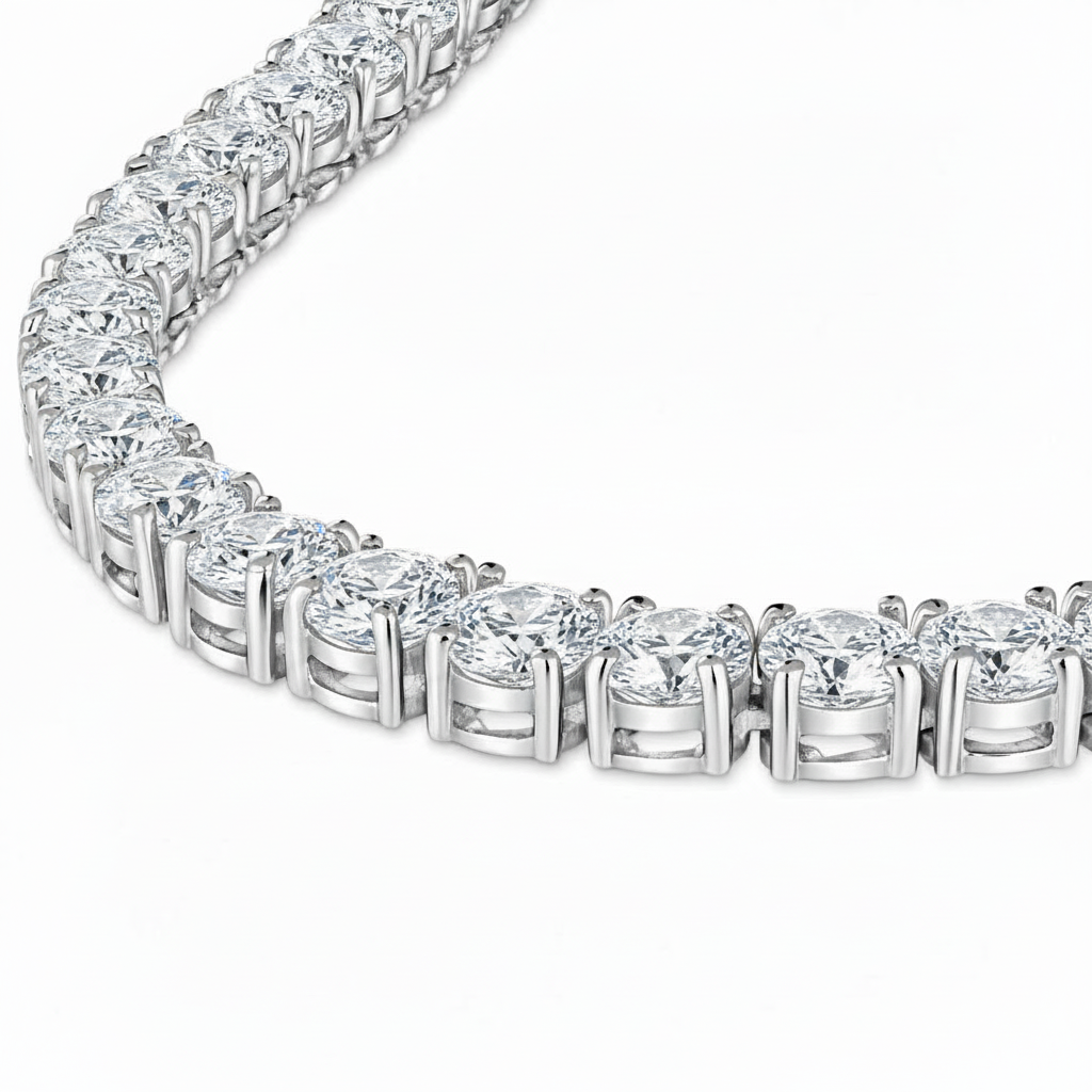 Juno Maxi Tennis Necklace 40ct – White Diamond
