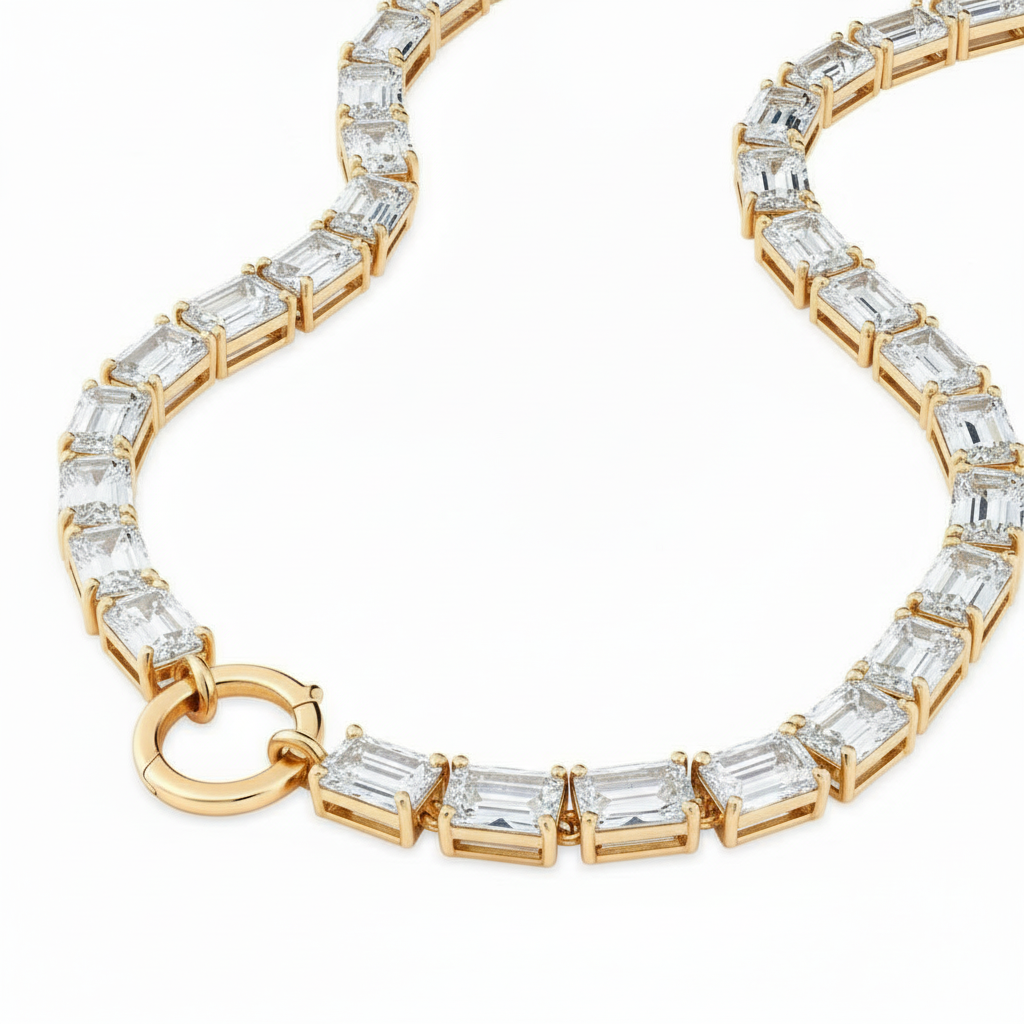 Nexus Tennis Necklace 40ct – White Diamond