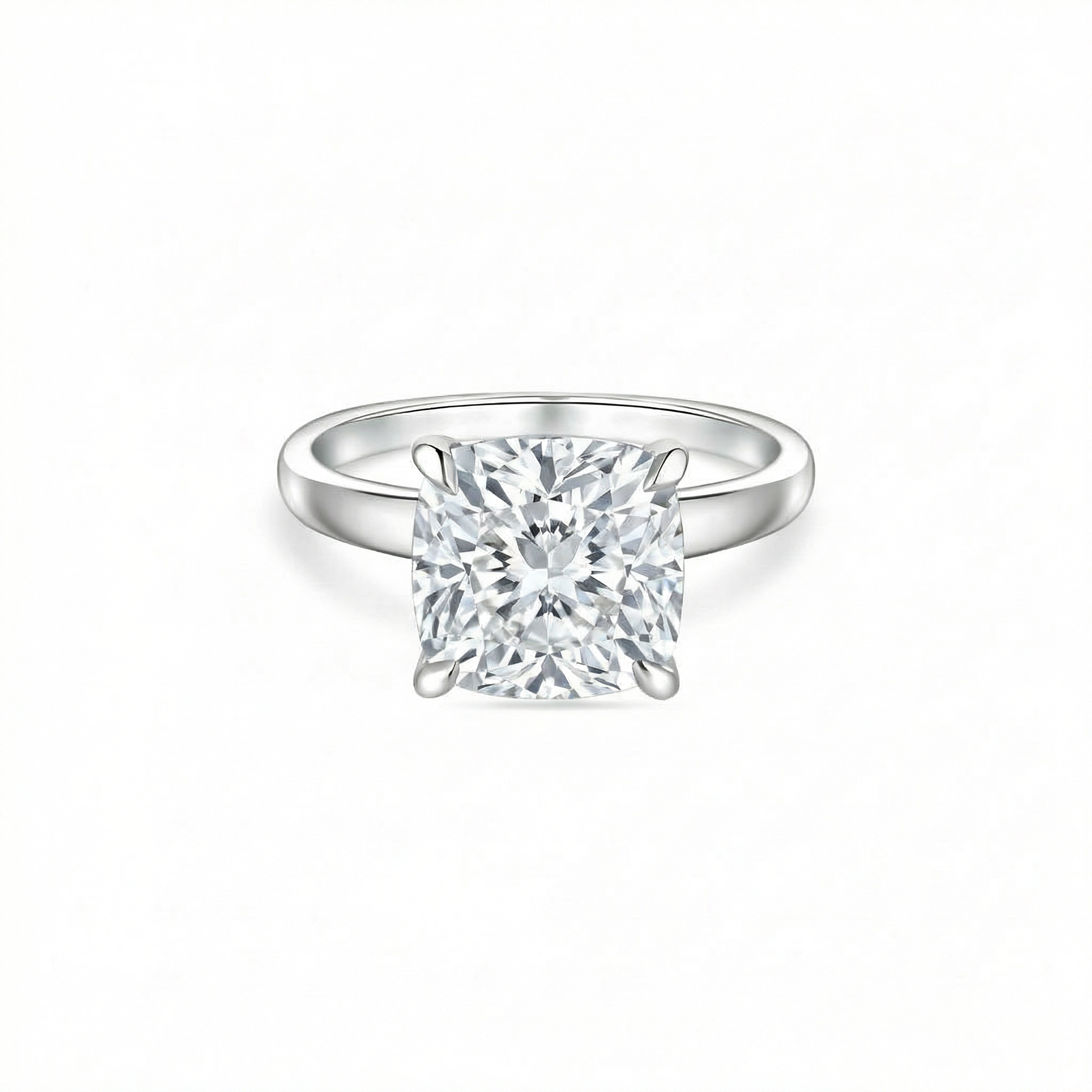Aria Cushion Solitaire Ring – White Diamond