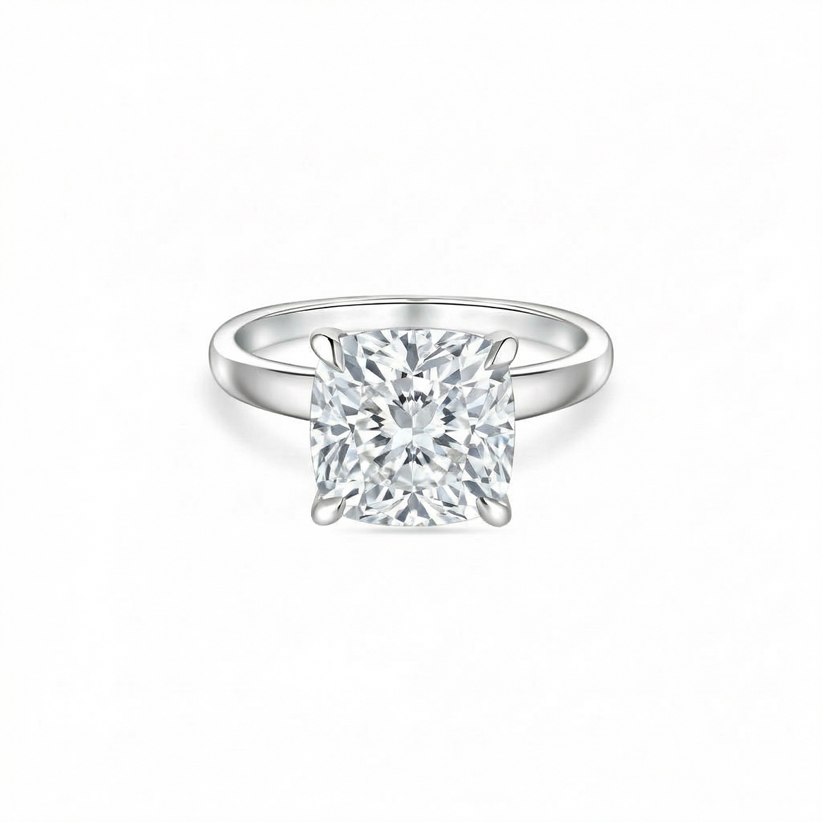 Aria Cushion Solitaire Ring – White Diamond