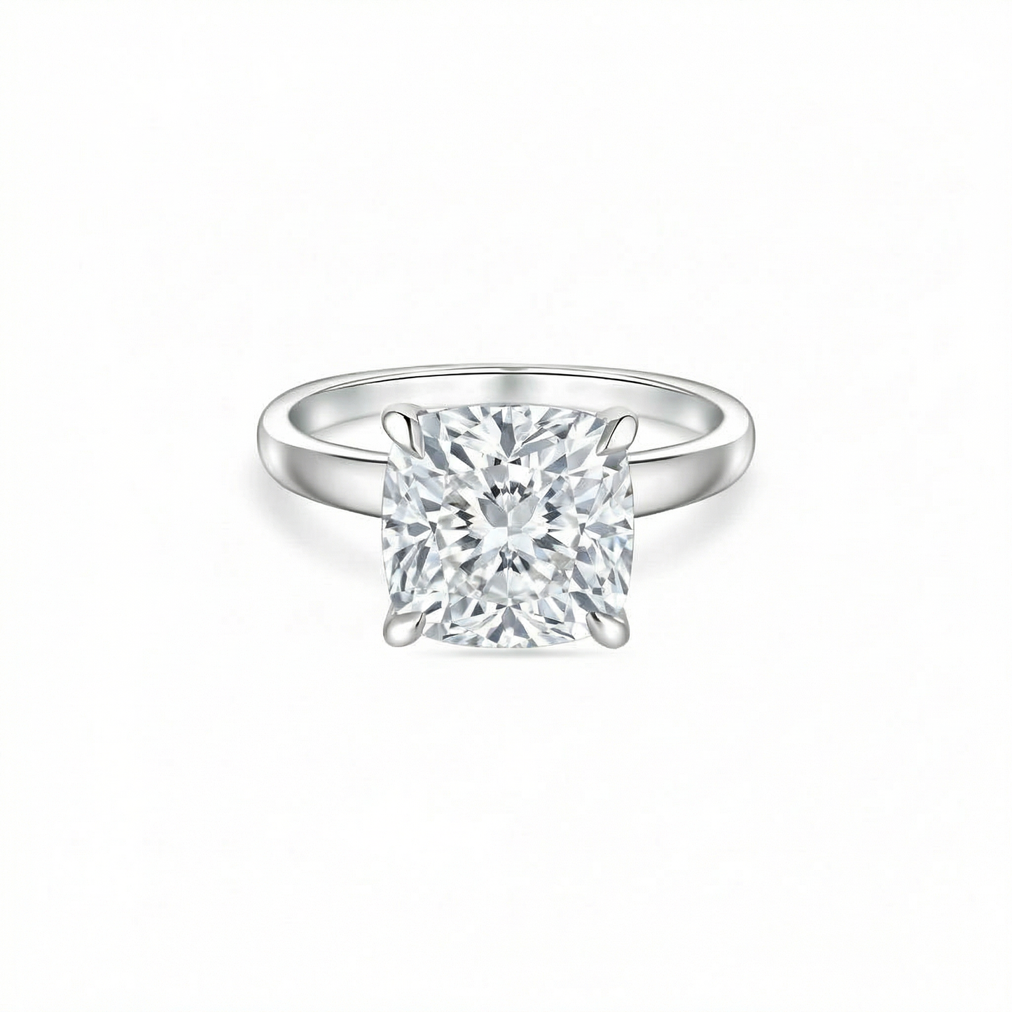 Aria Cushion Solitaire Ring – White Diamond