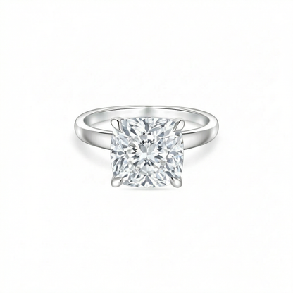 Aria Cushion Solitaire Ring – White Diamond