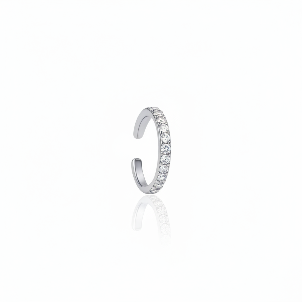 Linea Midi Ear Cuff – White Diamond