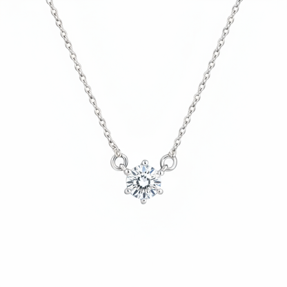 Juno Solitaire Necklace – White Diamond