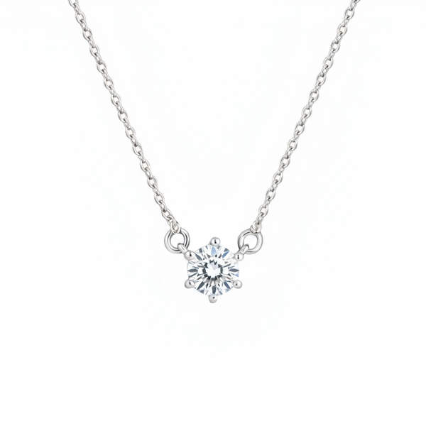 Juno Solitaire Necklace – White Diamond