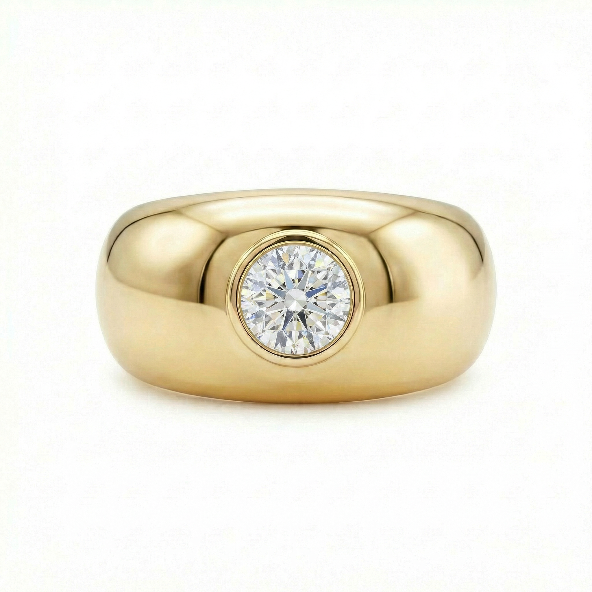 Forma Signet Ring – White Diamond