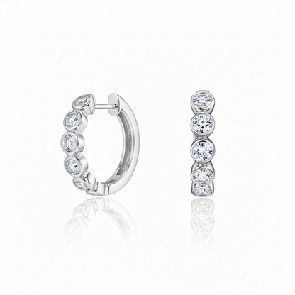 Forma Mini Hoop Earrings – White Diamond