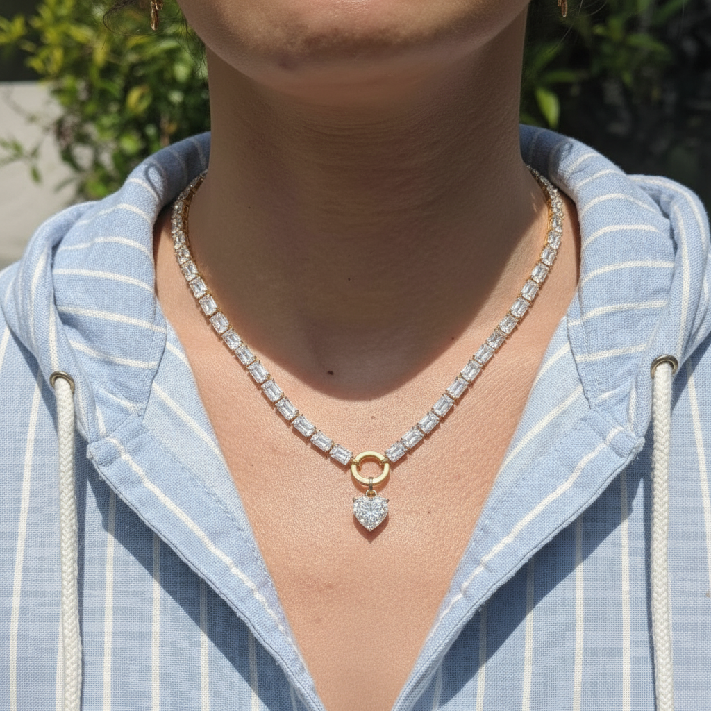 Nexus Tennis Necklace 40ct – White Diamond
