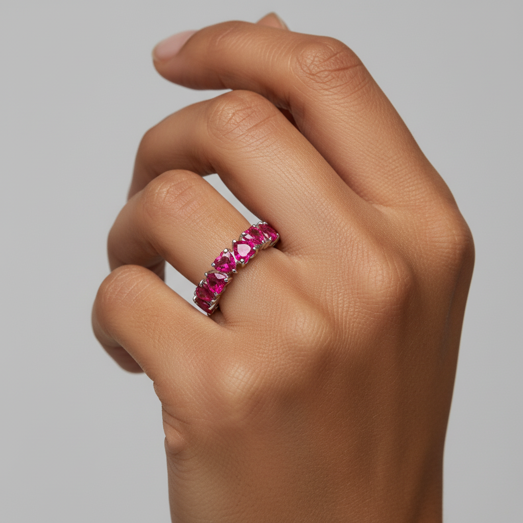 Amore Eternity Ring – Red Ruby