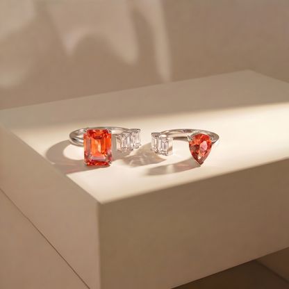 Nova Open Ring – Orange Padparadscha Sapphire