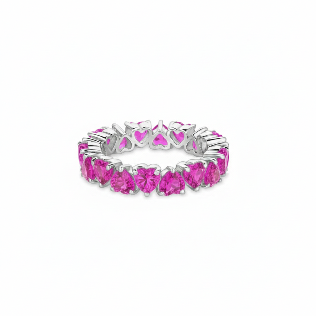 Amore Eternity Ring – Vivid Pink Sapphire