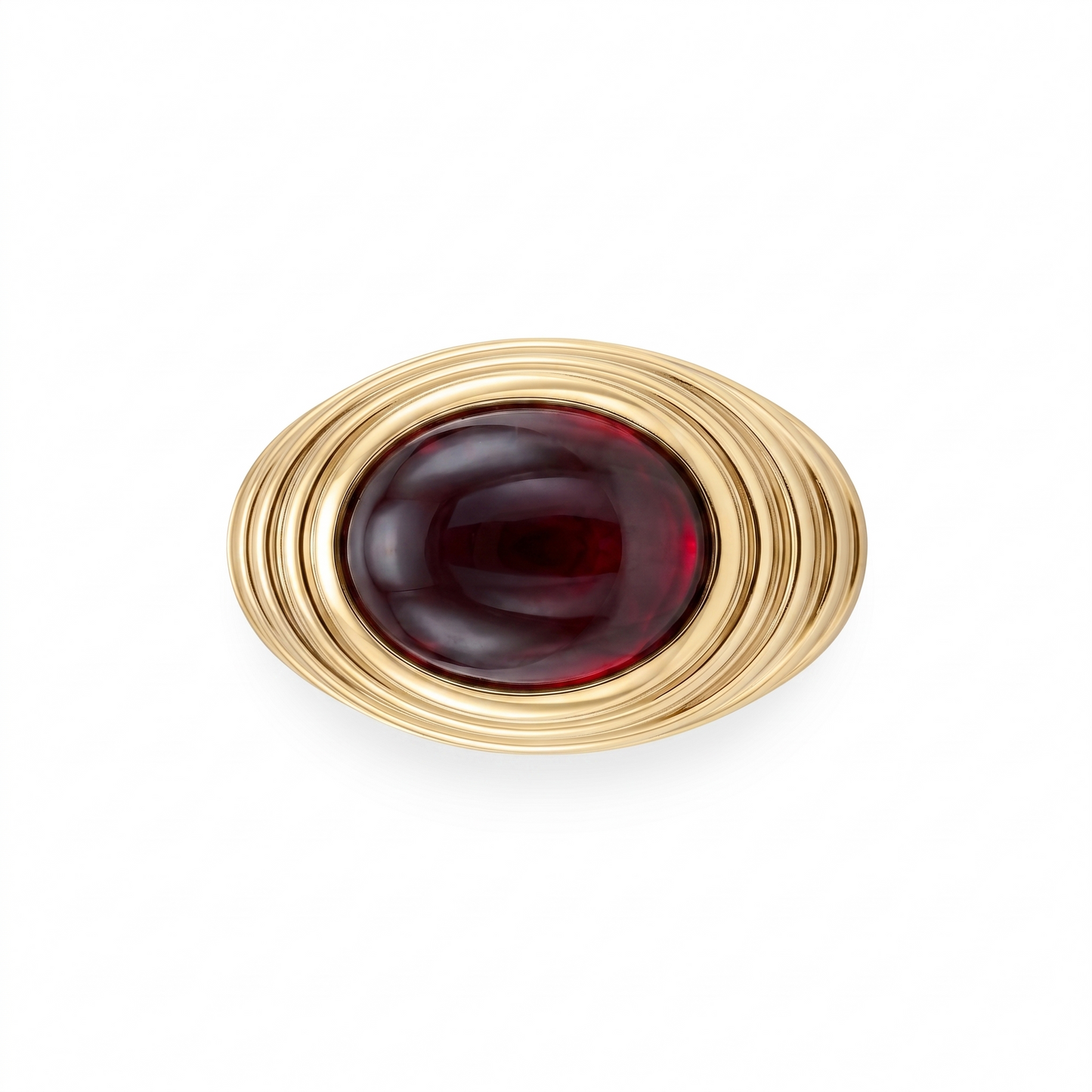 Velara Cabochon Ring – Deep Red Garnet