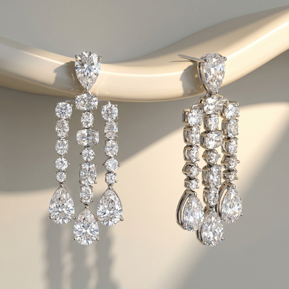 Nova Cascade Earrings – White Diamond