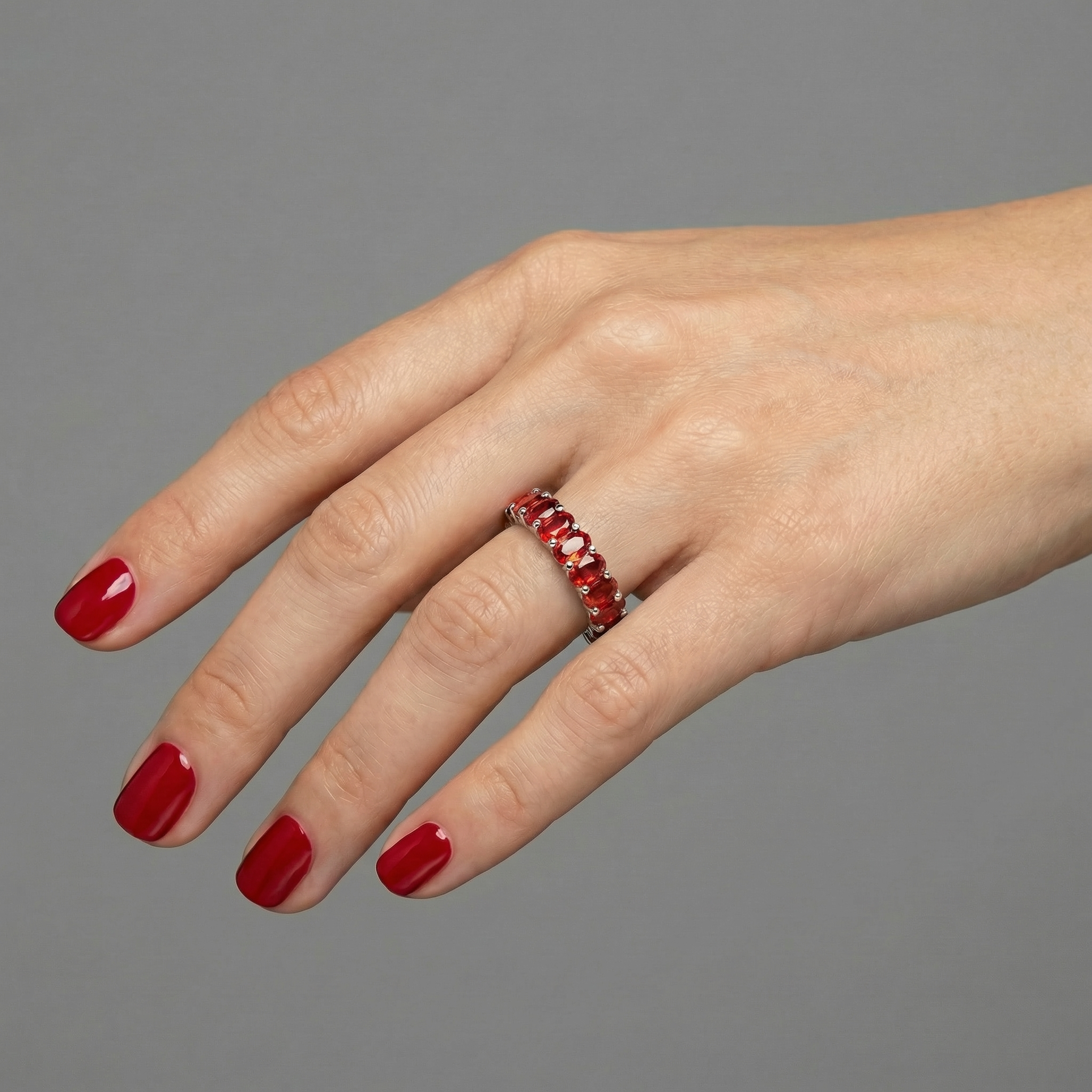 Velara Eternity Ring – Orange Padparadscha Sapphire