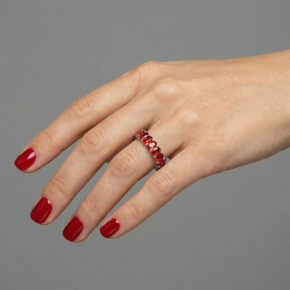 Velara Eternity Ring – Orange Padparadscha Sapphire