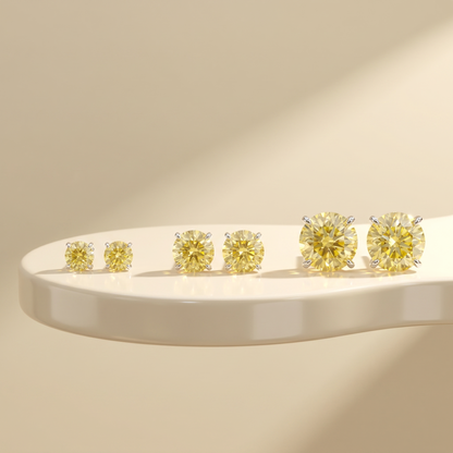 Juno Stud Earrings – Yellow Sapphire