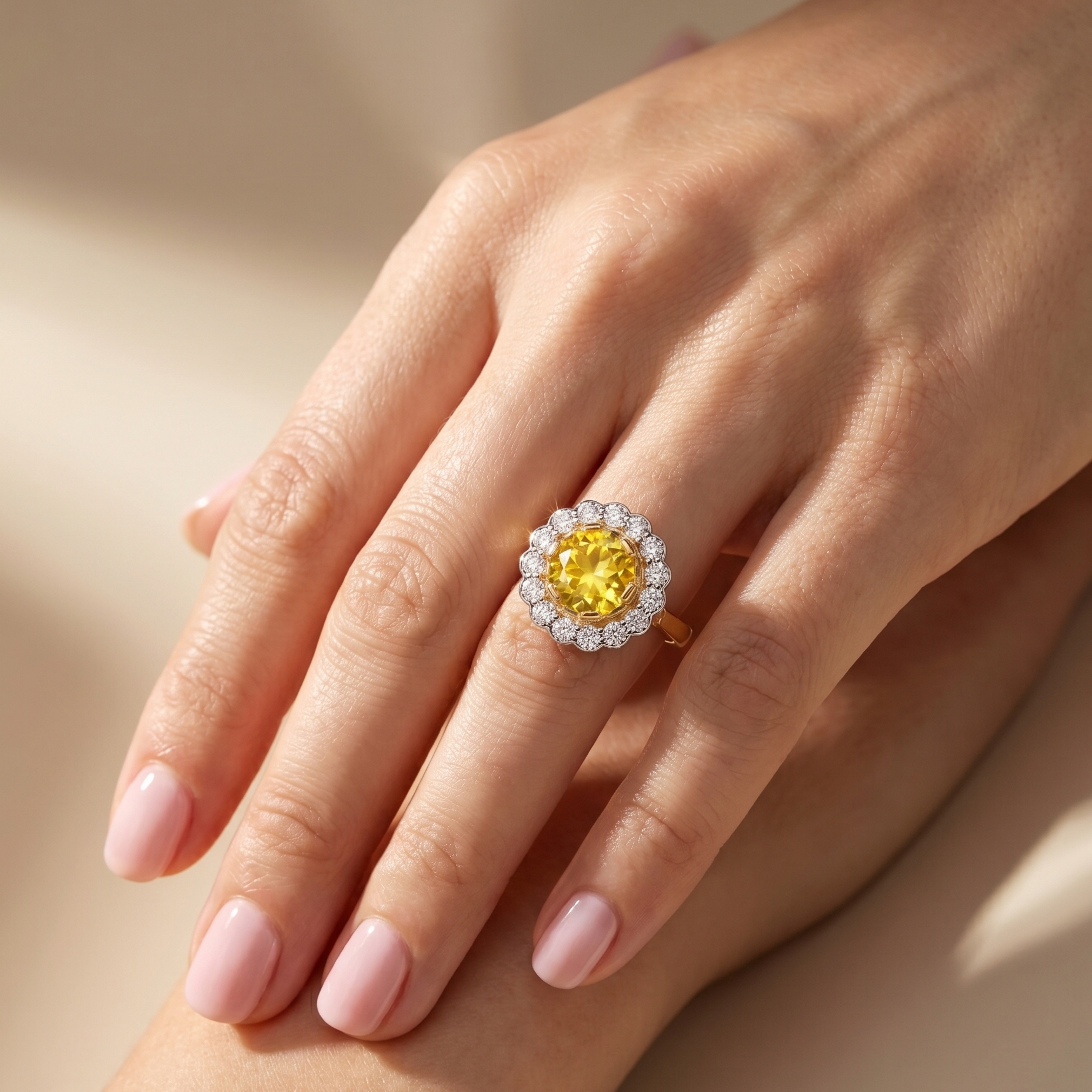 Juno Daisy Ring – Yellow Sapphire