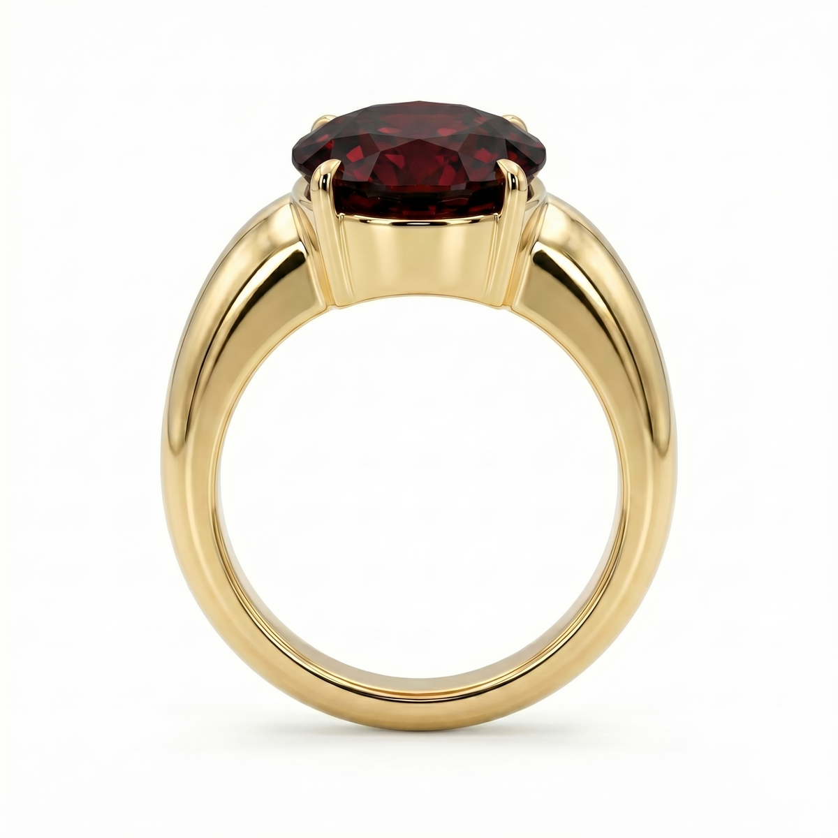 Velara Signet Ring – Deep Red Garnet