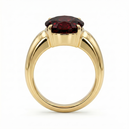 Velara Signet Ring – Deep Red Garnet