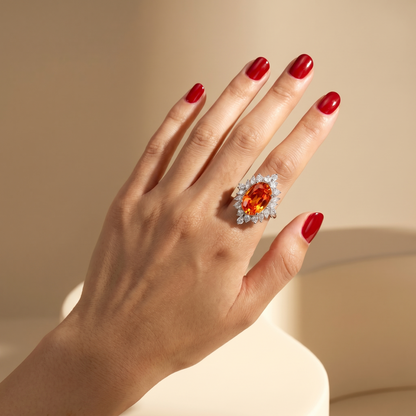 Velara Crown Ring – Orange Padparadscha Sapphire