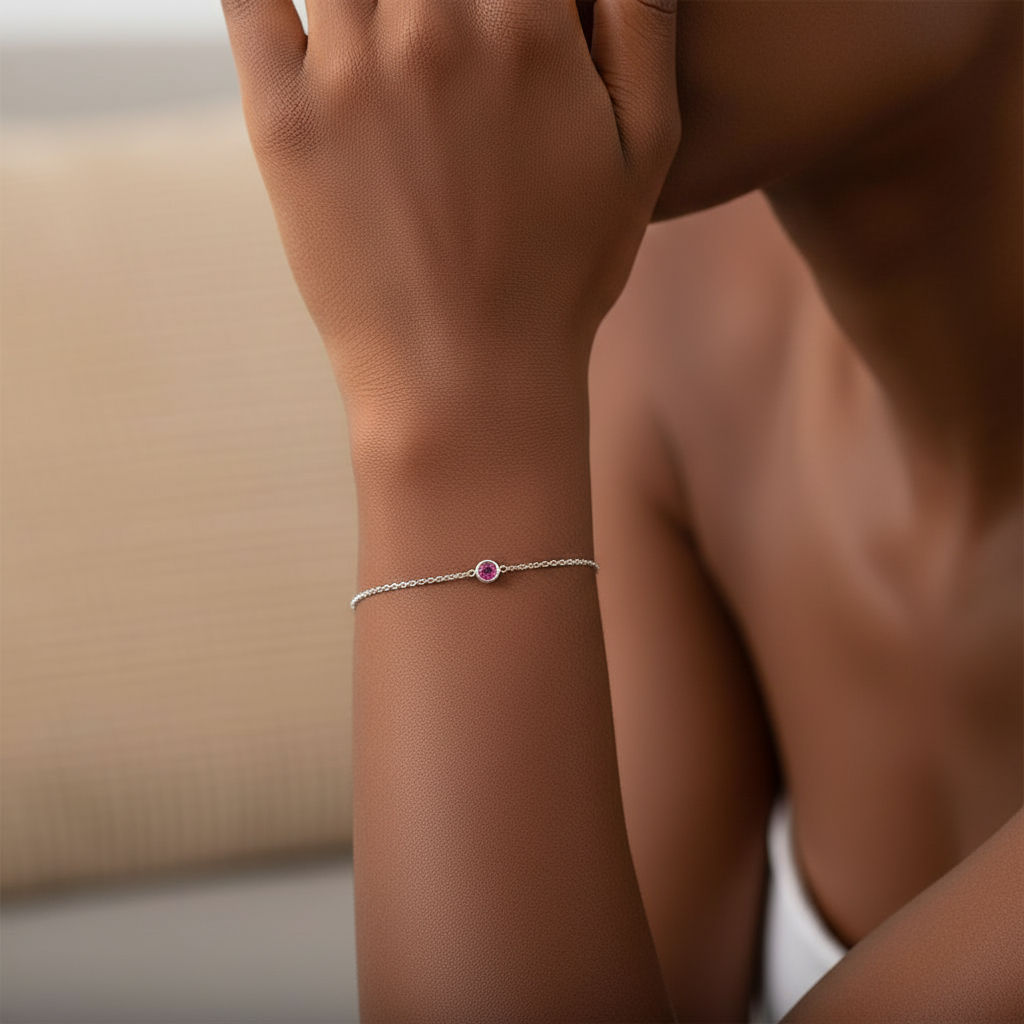 Forma Solitaire Bracelet – Blue Sapphire