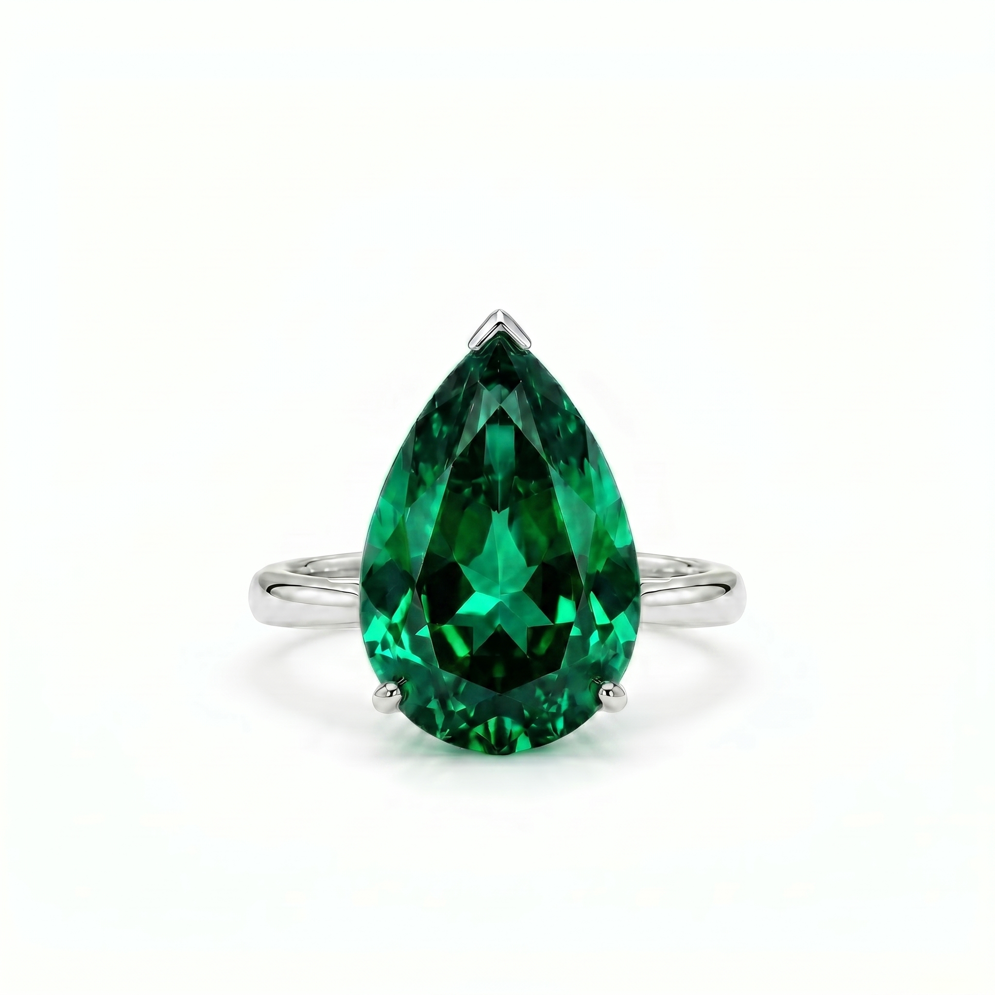 Nova Bold Solitaire Ring – Zambian Green Emerald