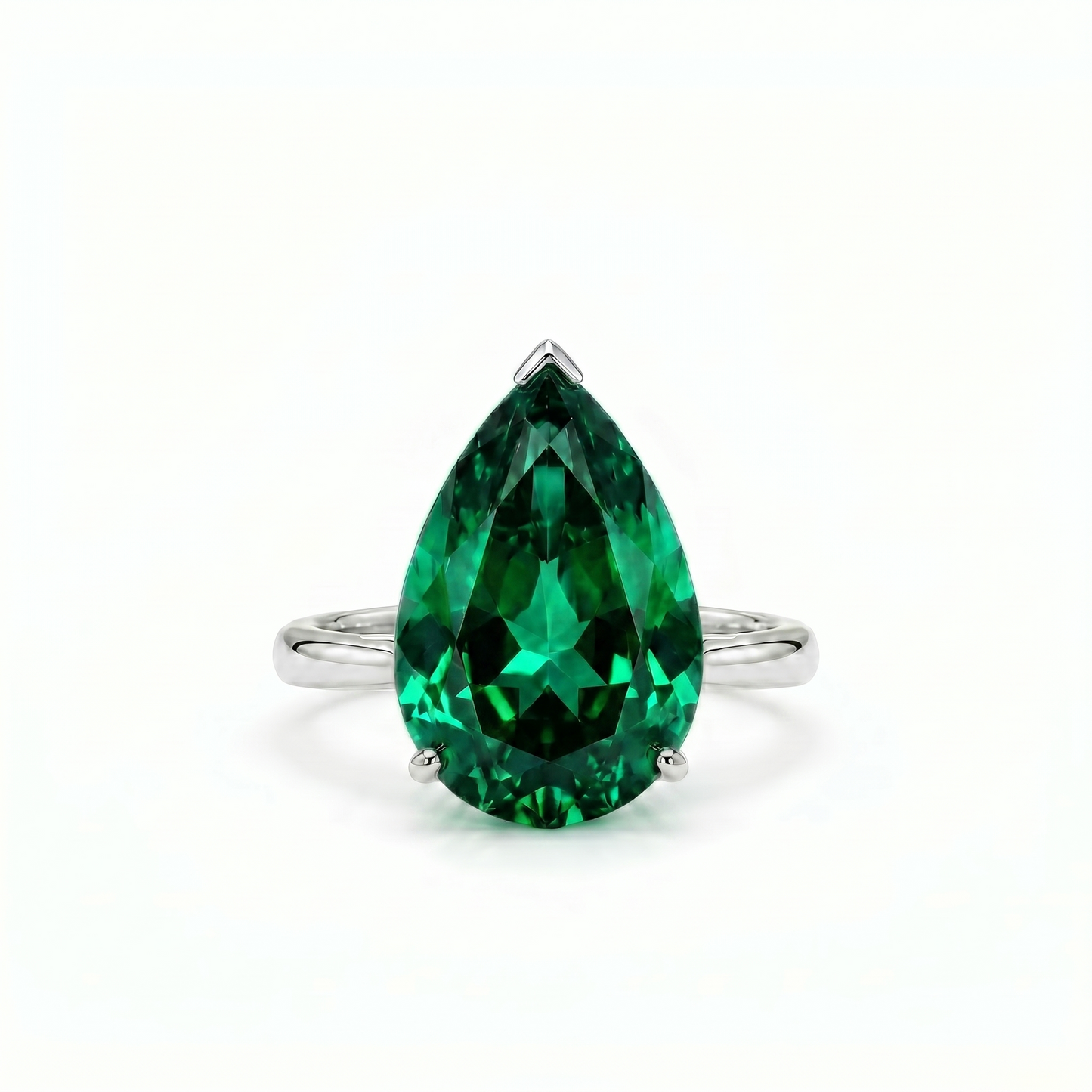 Nova Bold Solitaire Ring – Zambian Green Emerald